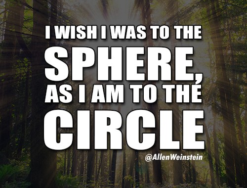 I Wish I Was To The Sphere, As I Am To The Circle - Allen Weinstein